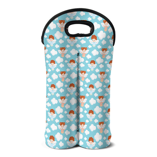 Little Angel Pattern Print Double Neoprene Wine Tote