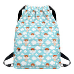 Little Angel Pattern Print Drawstring Backpack