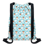 Little Angel Pattern Print Drawstring Backpack