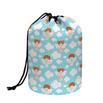 Little Angel Pattern Print Drawstring Makeup Bag