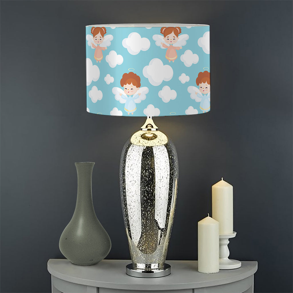 Little Angel Pattern Print Drum Lamp Shade