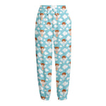 Little Angel Pattern Print Fleece Lined Knit Pants