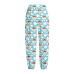 Little Angel Pattern Print Fleece Lined Knit Pants
