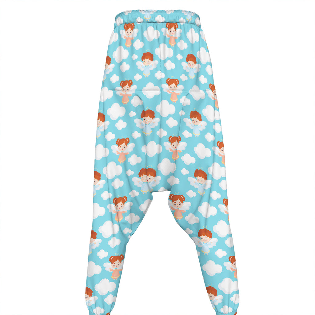 Little Angel Pattern Print Hammer Pants