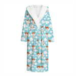 Little Angel Pattern Print Hooded Bathrobe
