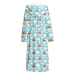 Little Angel Pattern Print Hooded Bathrobe