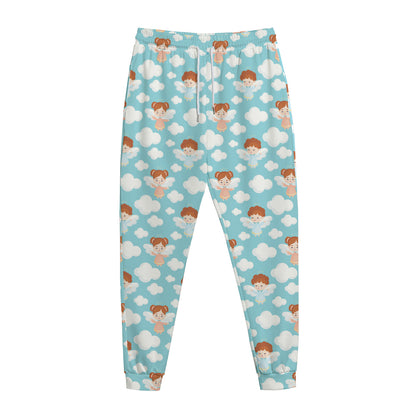 Little Angel Pattern Print Jogger Pants
