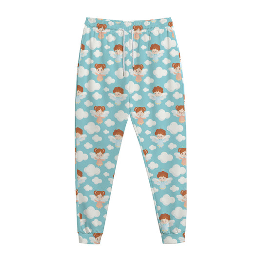 Little Angel Pattern Print Jogger Pants