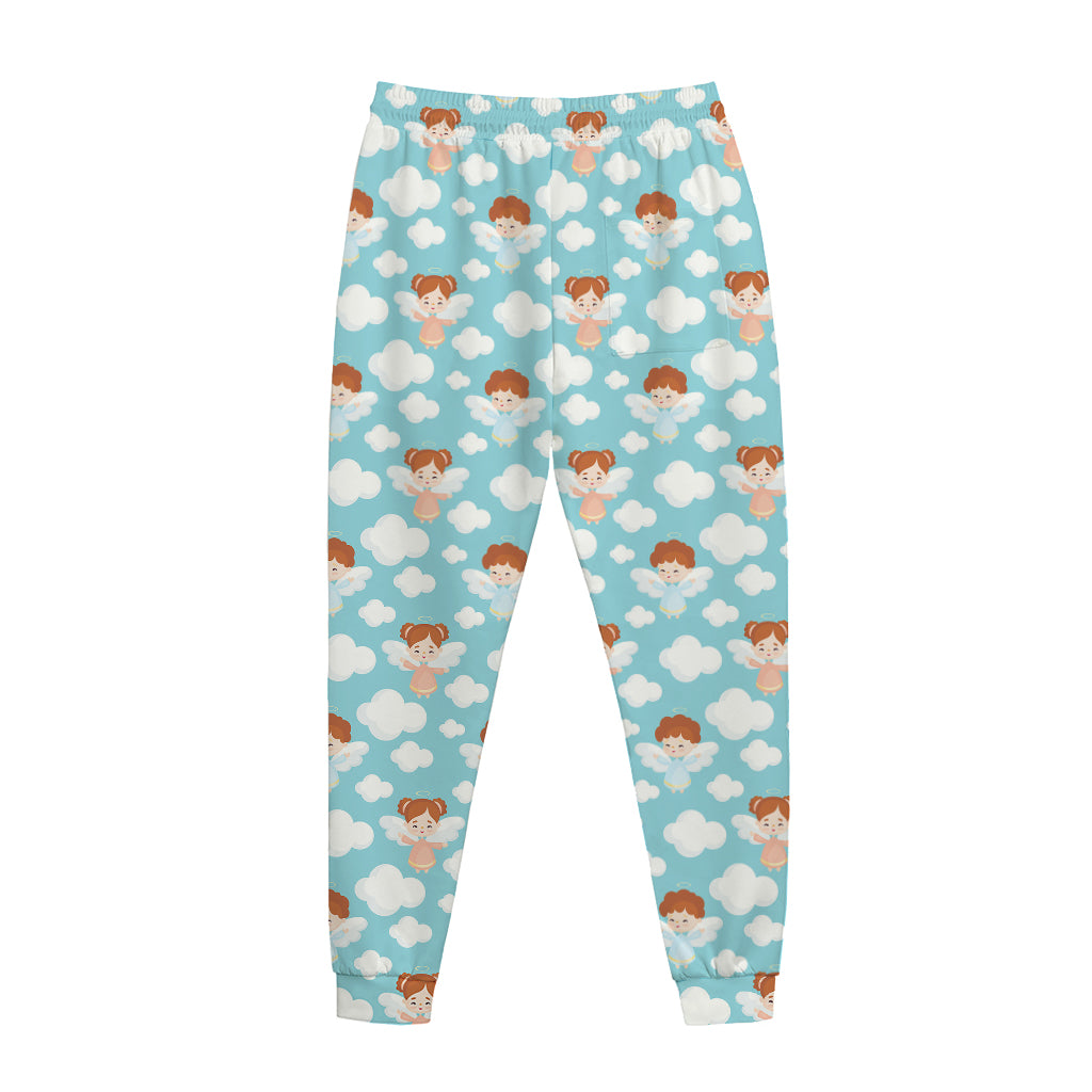 Little Angel Pattern Print Jogger Pants