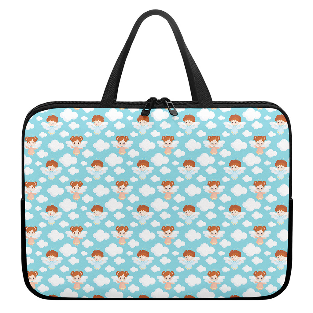 Little Angel Pattern Print Laptop Sleeve With Handle