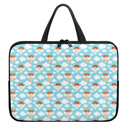 Little Angel Pattern Print Laptop Sleeve With Handle