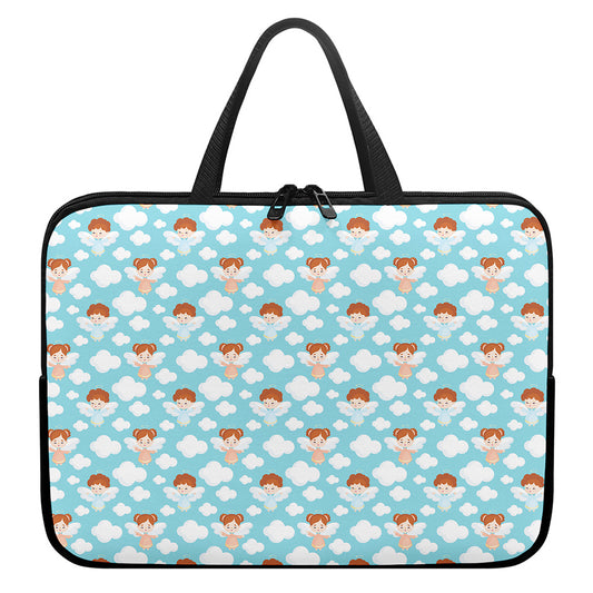 Little Angel Pattern Print Laptop Sleeve With Handle