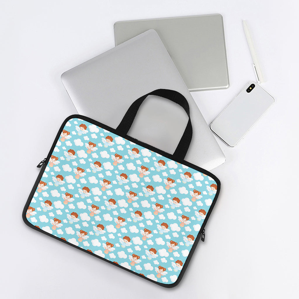 Little Angel Pattern Print Laptop Sleeve With Handle