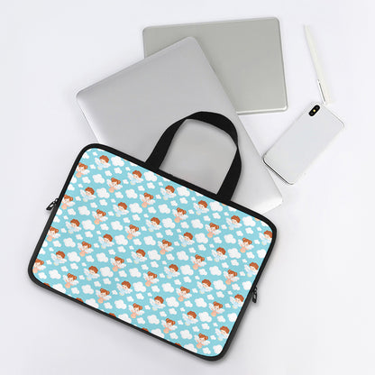 Little Angel Pattern Print Laptop Sleeve With Handle