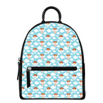 Little Angel Pattern Print Leather Backpack