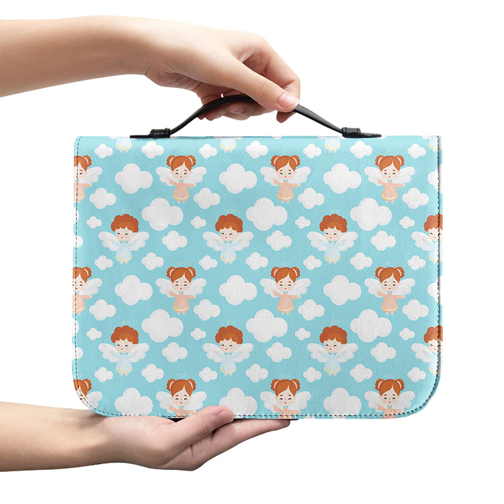 Little Angel Pattern Print Leather Bible Cover