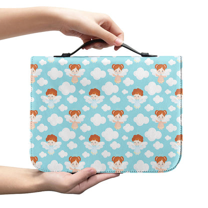 Little Angel Pattern Print Leather Bible Cover