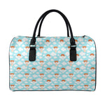 Little Angel Pattern Print Leather Duffle Bag