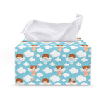Little Angel Pattern Print Leather Tissue Box Cover