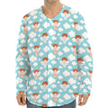 Little Angel Pattern Print Long Sleeve Baseball Jersey