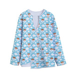 Little Angel Pattern Print Long Sleeve Short Coat
