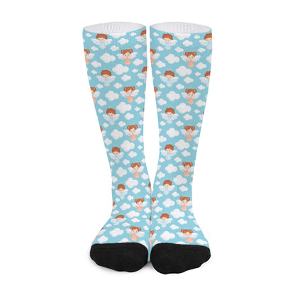 Little Angel Pattern Print Long Socks