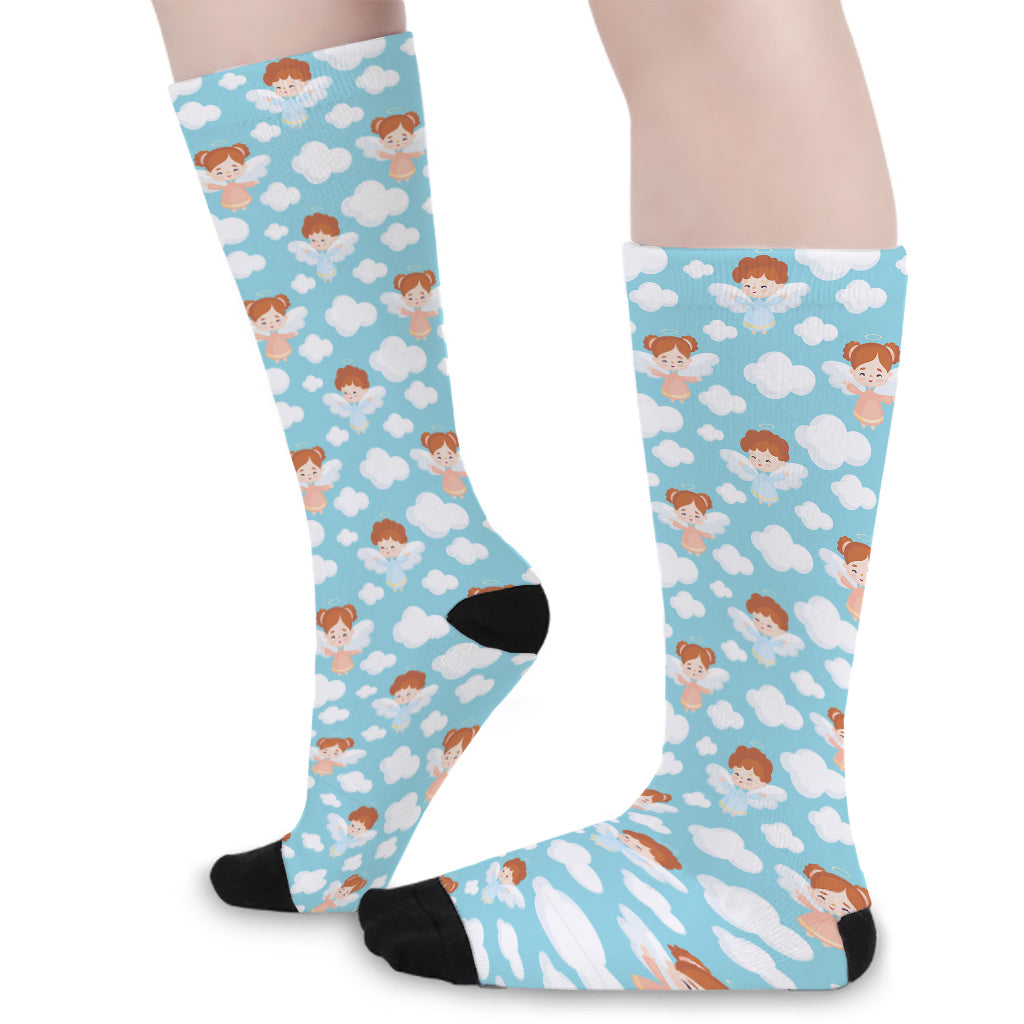 Little Angel Pattern Print Long Socks
