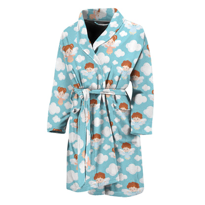Little Angel Pattern Print Men's Bathrobe