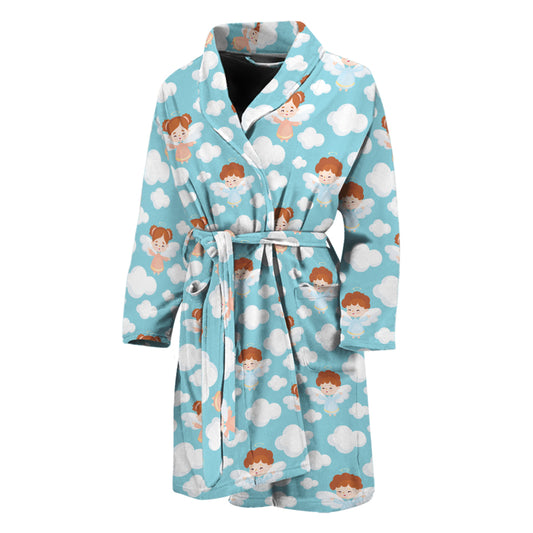 Little Angel Pattern Print Men's Bathrobe