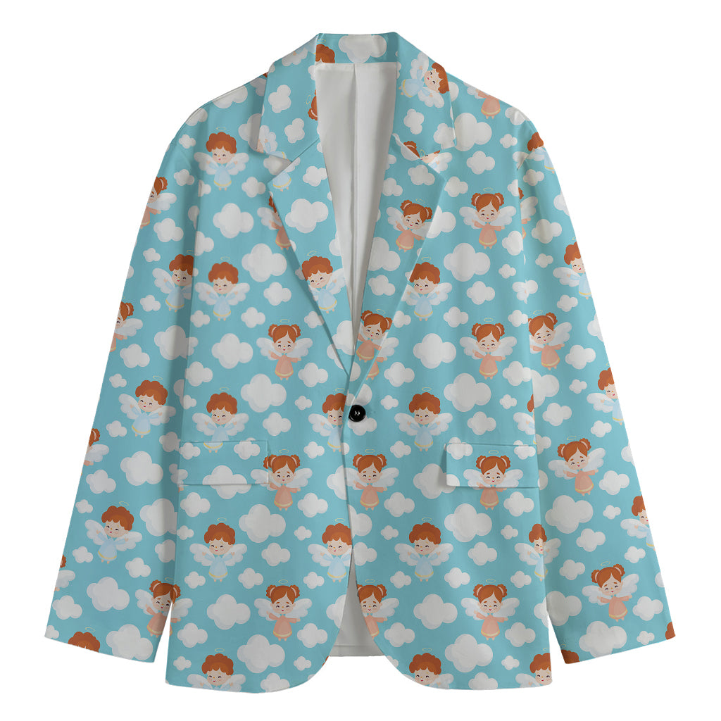 Little Angel Pattern Print Men's Blazer