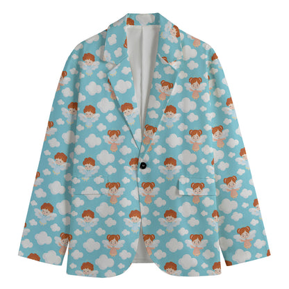 Little Angel Pattern Print Men's Blazer