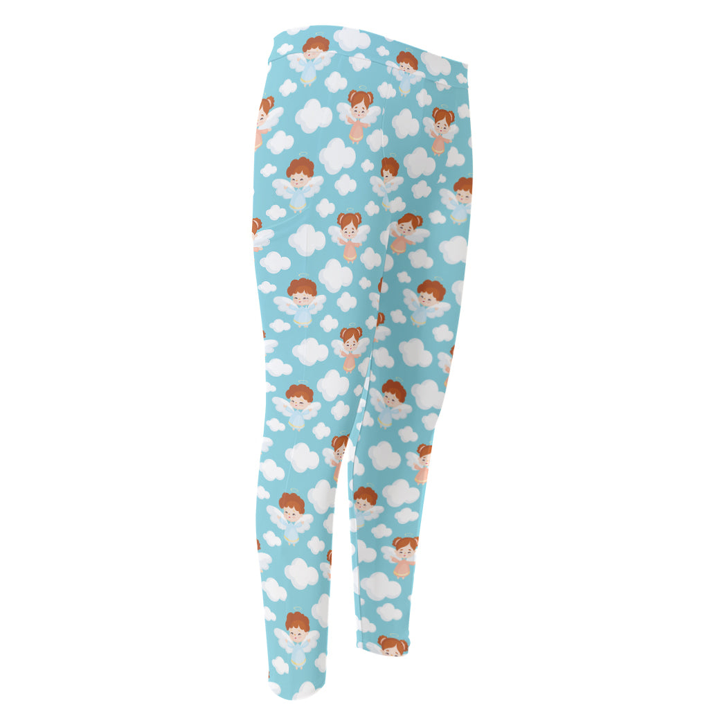 Little Angel Pattern Print Men's Compression Pants