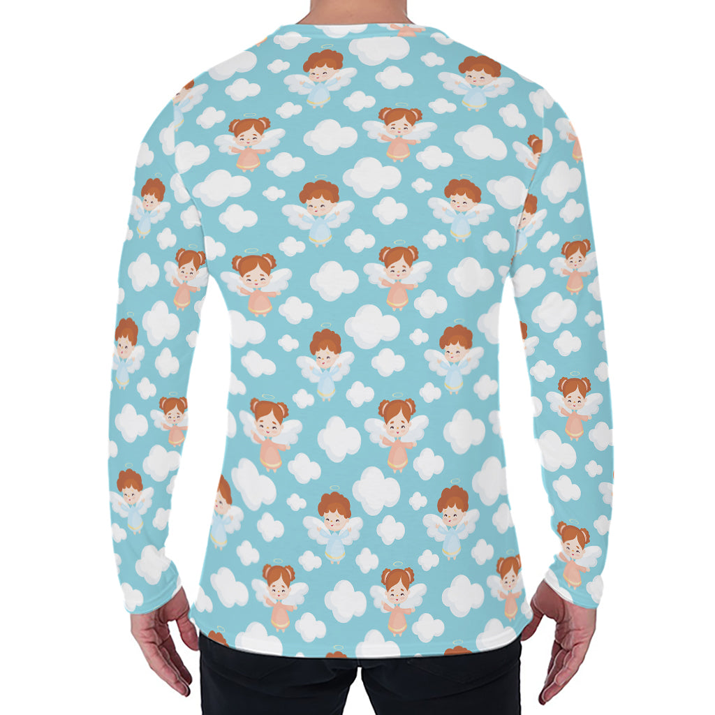 Little Angel Pattern Print Men's Long Sleeve T-Shirt
