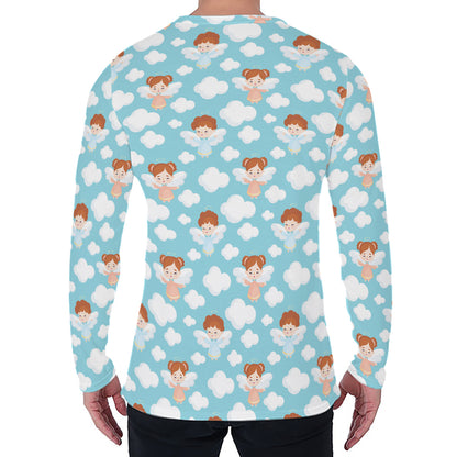 Little Angel Pattern Print Men's Long Sleeve T-Shirt
