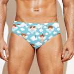Little Angel Pattern Print Men's Swim Briefs