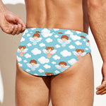 Little Angel Pattern Print Men's Swim Briefs