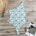 Little Angel Pattern Print One Shoulder Bodysuit