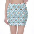 Little Angel Pattern Print Pencil Mini Skirt