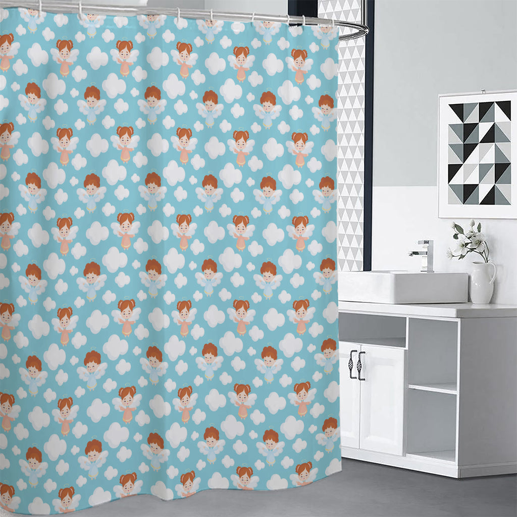 Little Angel Pattern Print Premium Shower Curtain