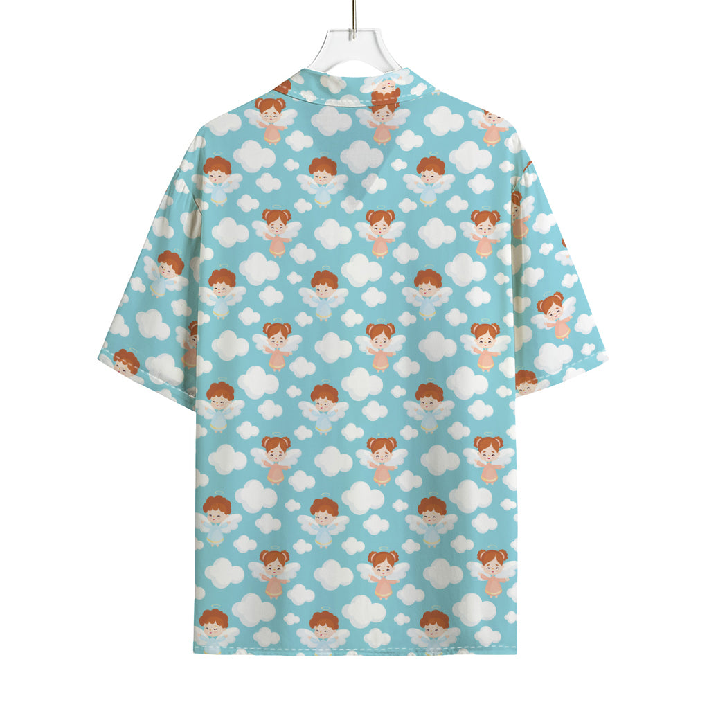 Little Angel Pattern Print Rayon Hawaiian Shirt
