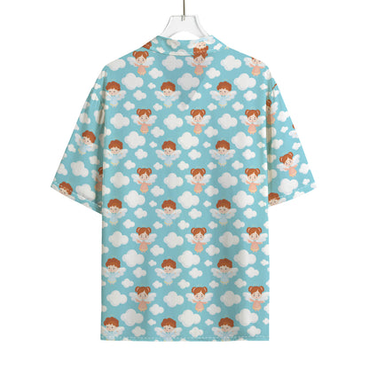 Little Angel Pattern Print Rayon Hawaiian Shirt