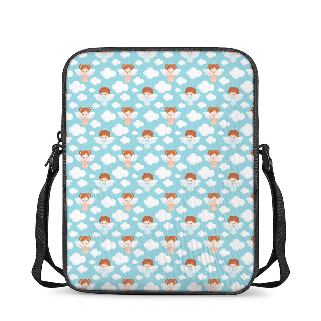 Little Angel Pattern Print Rectangular Crossbody Bag