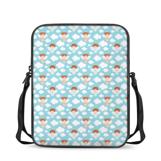 Little Angel Pattern Print Rectangular Crossbody Bag