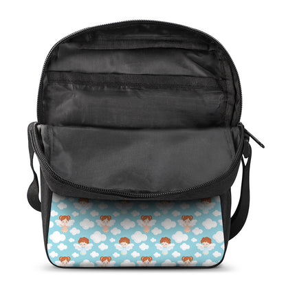 Little Angel Pattern Print Rectangular Crossbody Bag