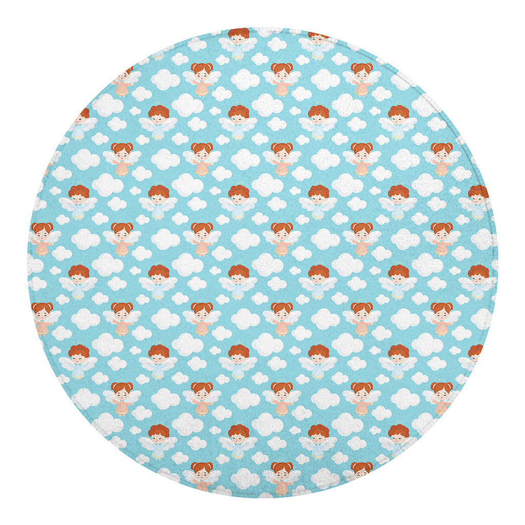 Little Angel Pattern Print Round Blanket