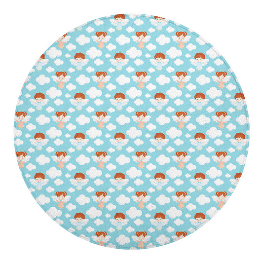 Little Angel Pattern Print Round Blanket