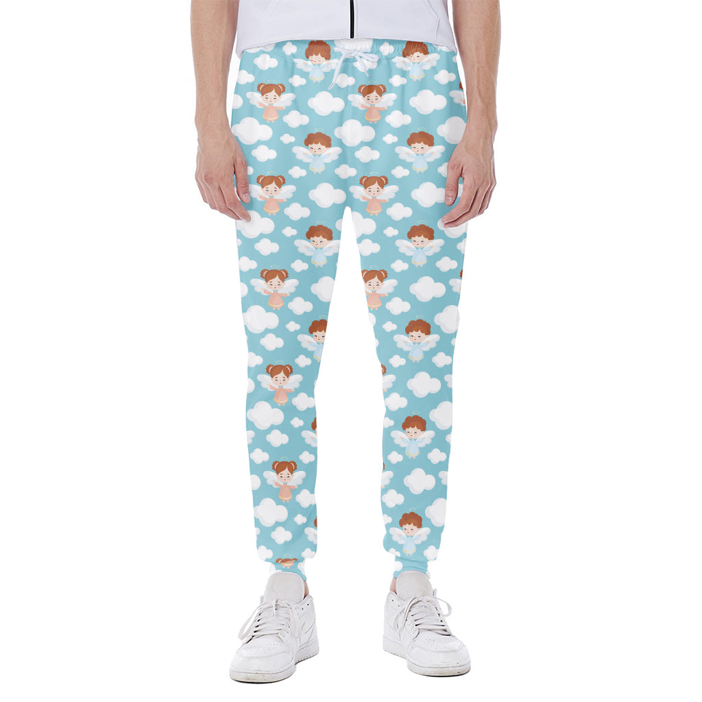 Little Angel Pattern Print Scuba Joggers