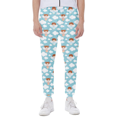 Little Angel Pattern Print Scuba Joggers