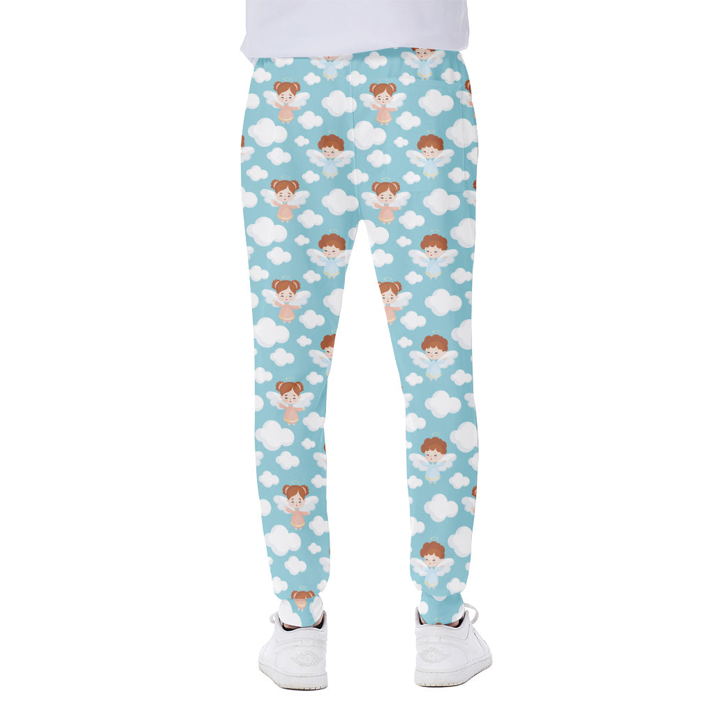 Little Angel Pattern Print Scuba Joggers
