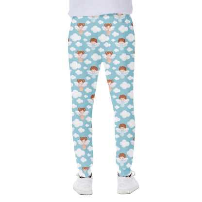Little Angel Pattern Print Scuba Joggers